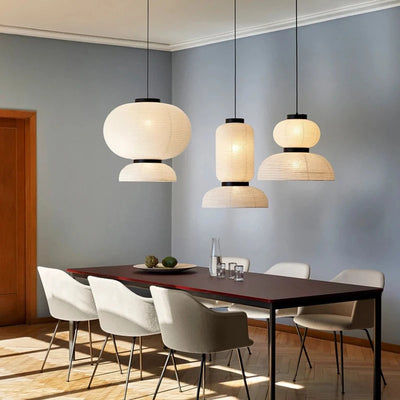 Wabi-Sabi Rice Paper Pendant Lamps - Japan Style LED Hanging Light for Living Room Ceiling Decor