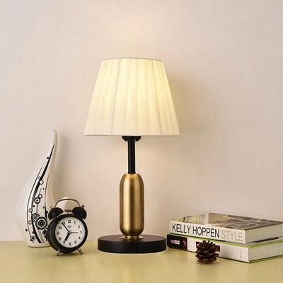 Vintage Nordic Horn Desk Lamp - Fabric Lampshade
