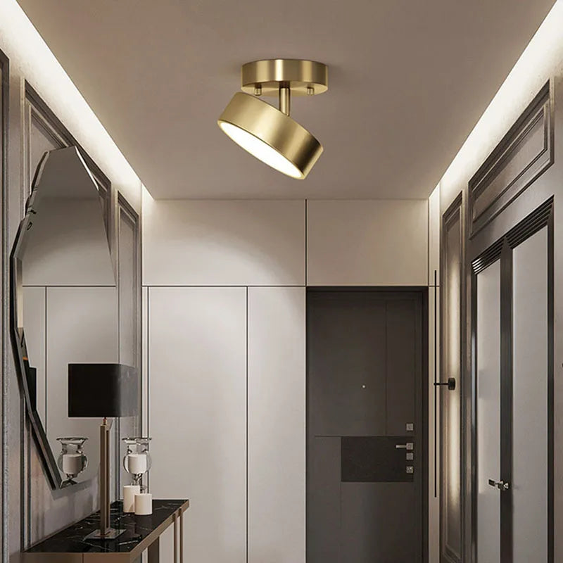 Modern LED Copper Ceiling Light - Nordic Home Decor for Bedroom, Living Room, Dining Room, and Corridor