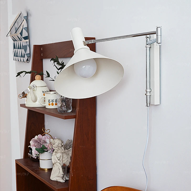 Vintage E27 Wall Lights - Rotatable Sconce for Bedside Reading in Retro Style