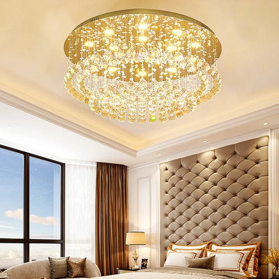 Round Ceiling Lights 2024 - Modern LED Lighting with Crystal Ball Lustre for Living Room, Luxury Home Decor