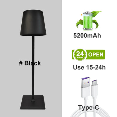 Rechargeable 3-Color LED Desk Lamp – Stepless Dimming & Portable