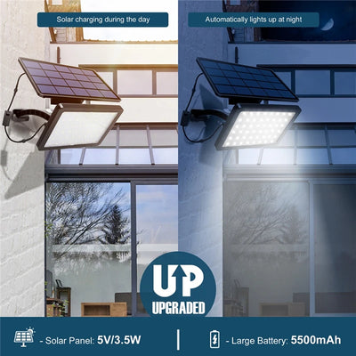 Solar 48LED Outdoor Wall Lamp – Waterproof Remote-Controlled Lighting for Gardens and Garages