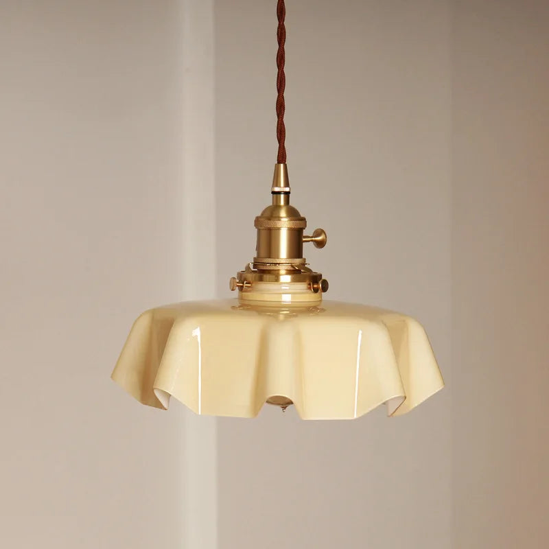 Nordic Floral Glass Pendant Light - Colorful E27 Lamp for Kitchen Island, Bedroom, and Hotel Spaces