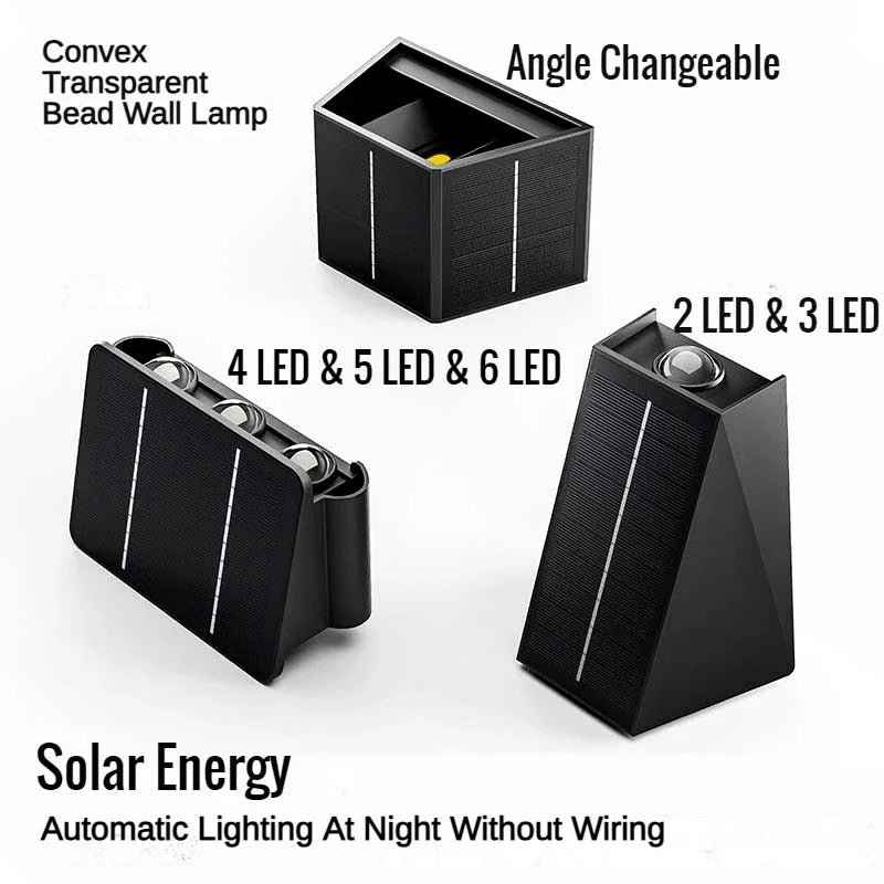 Solar LED Wall Washer Sconce – IP65 Outdoor Facade and Porch Light