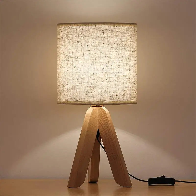 Table Lamp Nordic Fabric Shade Desktop Lights for Study Bedroom Bedside Living Room LED Minimalist Indoor Decor Lighting Fixture