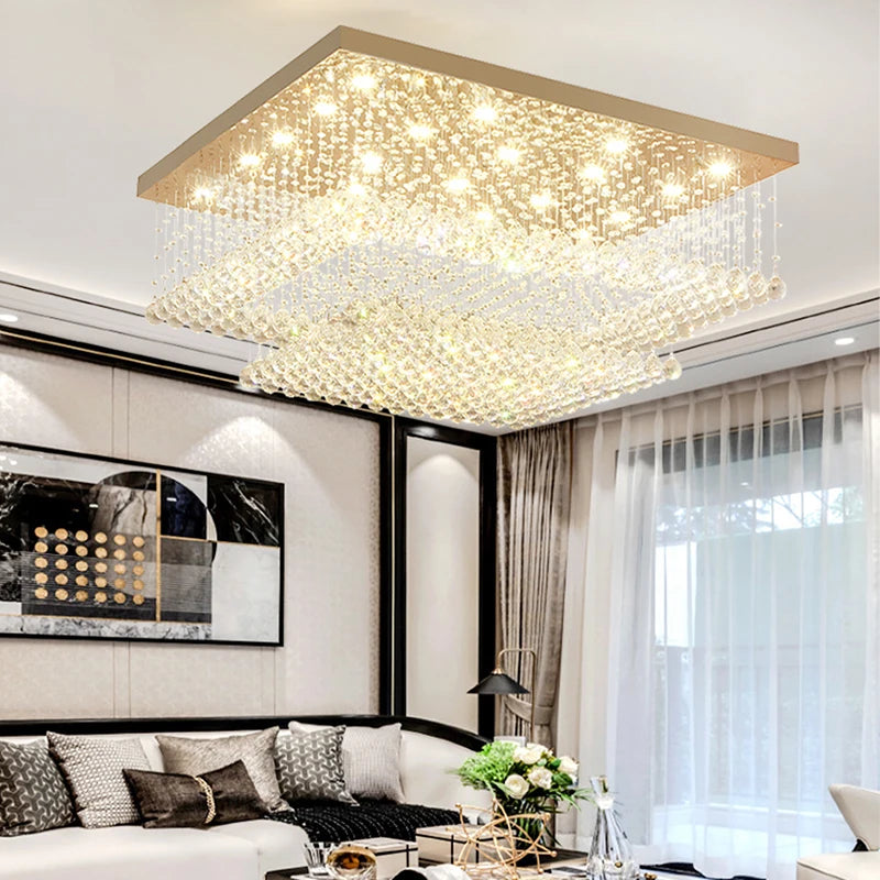 Round Ceiling Lights 2024 - Modern LED Lighting with Crystal Ball Lustre for Living Room, Luxury Home Decor