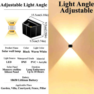 Solar LED Wall Washer Sconce – IP65 Outdoor Facade and Porch Light
