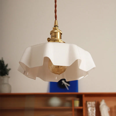 Nordic Floral Glass Pendant Light - Colorful E27 Lamp for Kitchen Island, Bedroom, and Hotel Spaces