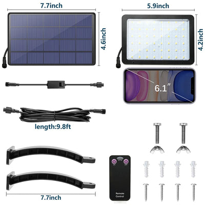 Solar 48LED Outdoor Wall Lamp – Waterproof Remote-Controlled Lighting for Gardens and Garages