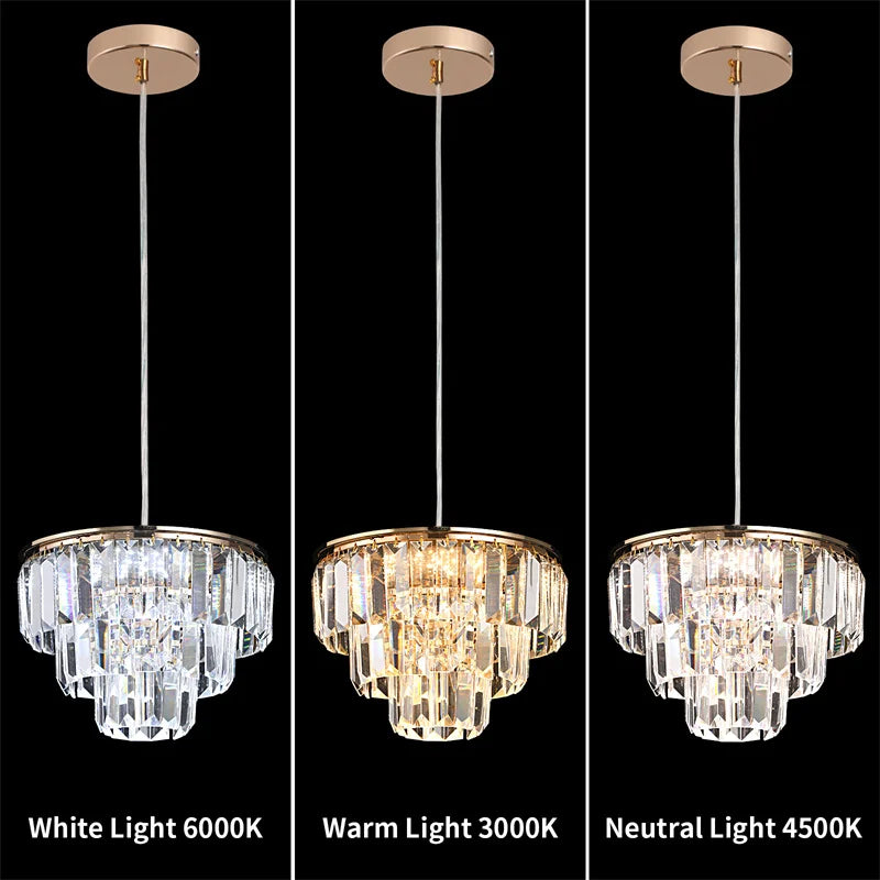 Luxurious K9 Crystal Chandelier - Modern Vintage Ceiling Lamp for Elegant Home Decor