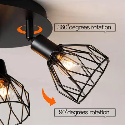 Minimalist American Industrial Style Ceiling Light for Bedroom, Study, Living Room, Foyer, Hallway, Entrance Corridor