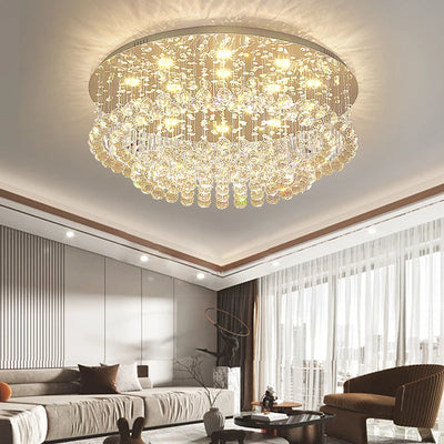 Round Ceiling Lights 2024 - Modern LED Lighting with Crystal Ball Lustre for Living Room, Luxury Home Decor