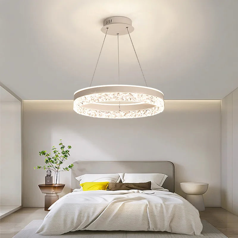Simple Modern Ceiling Chandelier – Adjustable Indoor Lighting with 3 Color LED for Living Room, Dining Room, and Bedroom Decor