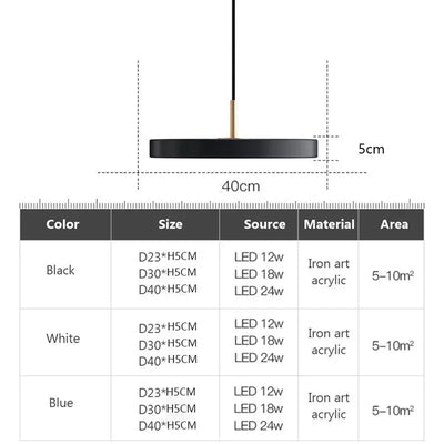 Modern LED Pendant Light with Remote Control – Contemporary Pendant Lamp for Bedroom, Living Room, and Dining Room
