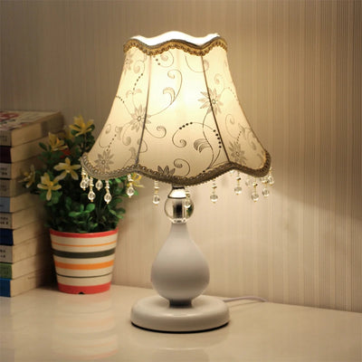 Vintage Crystal European Table Lamp – Modern Bedside Desk Lamp for Bedroom & Living Room, LED Lighting with E27 Bulb Holder, US/EU Plug Options
