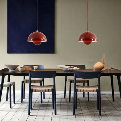 Nordic Semicircular Pendant Light Colorful LED Hanging Ceiling Lamp for Restaurant, Living Room, Bar