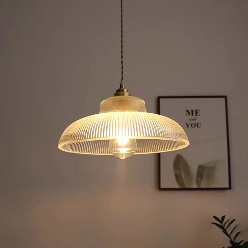 LED Vintage Green Glass Pendant Light – Classic Hanging Lamp for Living Room, Bedroom, and Dining Room