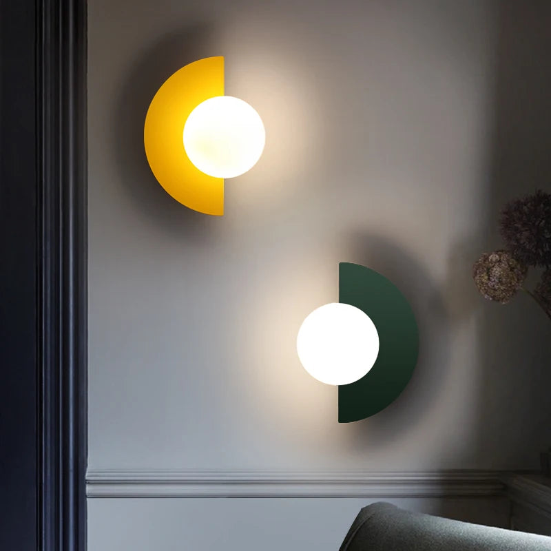 LED Wall Lamp with Colorful Glass Ball for Indoor Use