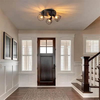 Minimalist American Industrial Style Ceiling Light for Bedroom, Study, Living Room, Foyer, Hallway, Entrance Corridor