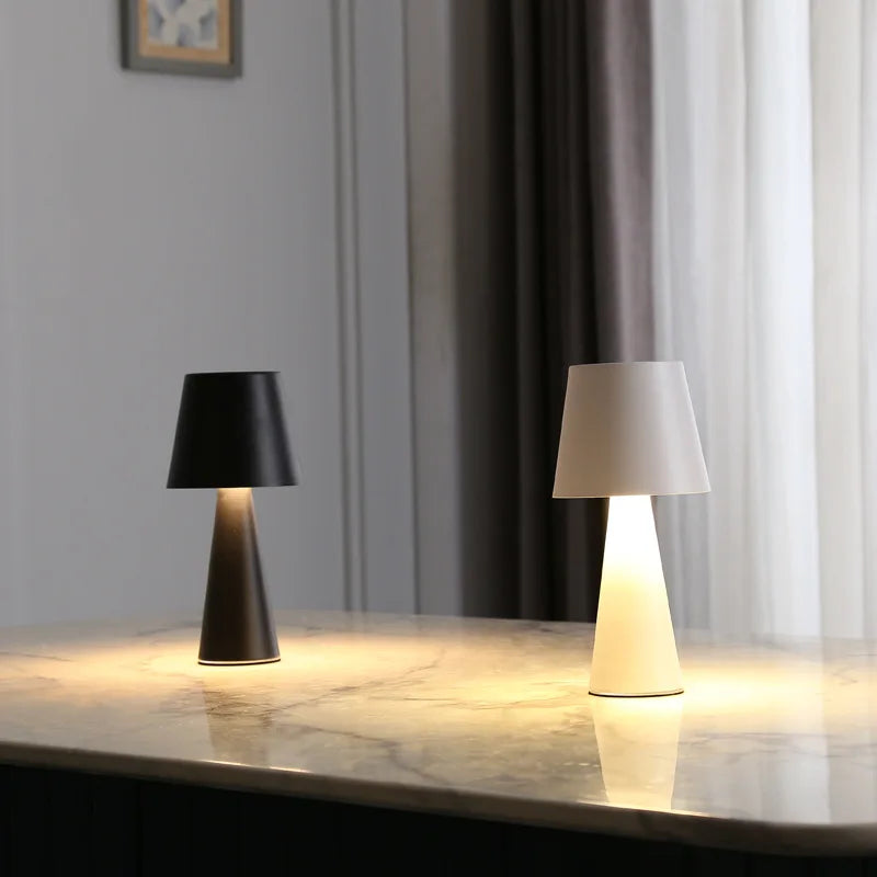 Vintage Rechargeable Table Lamp - Modern Minimalist Atmosphere Lamp for Bedroom, Bedside, and Room Decor
