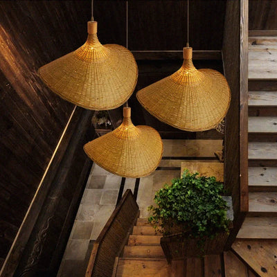 Hand-Knitted Chinese Style Bamboo Pendant Lamp - Decorative Lighting for Restaurant, Bedroom, and Study
