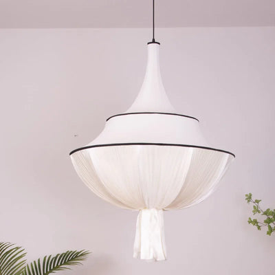 Vintage Cloth Pendant Lights - French Inspired Ceiling Lamps for Wabi Sabi Bedroom Decor