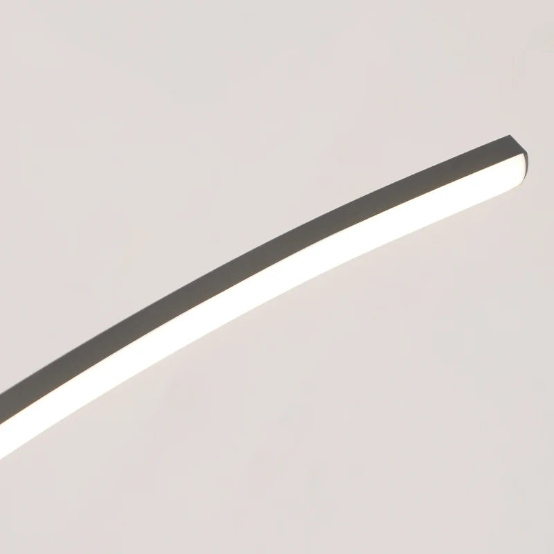 Modern Contemporary LED Dining Room Pendant Light | Sleek Arc Hanging Lamp, Adjustable Brightness