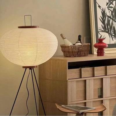 Noguchi Akari Rice Paper Floor Lamp – Wabi Sabi Vintage Standing Light for Living Room & Bedroom
