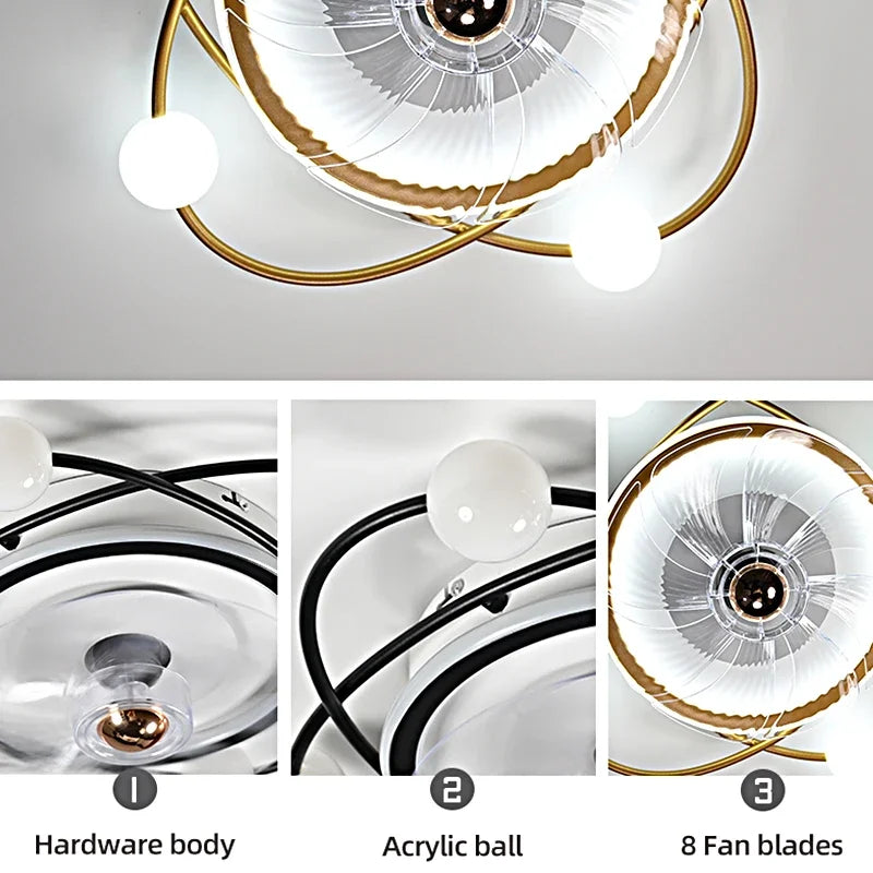 IRALAN LED Smart Ceiling Fan With Light - Modern Design, Adjustable, Remote Control
