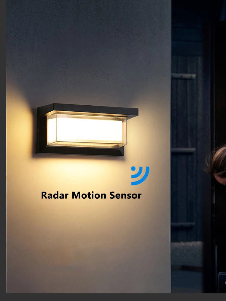 Waterproof IP65 Motion Detector LED Wall Lamp – 20W Outdoor Porch and Garden Lighting