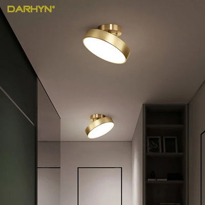 Modern LED Copper Ceiling Light - Nordic Home Decor for Bedroom, Living Room, Dining Room, and Corridor