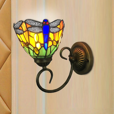 Dragonfly LED Wall Light – Colored Glass Fixture for Corridor and Decorative Spaces