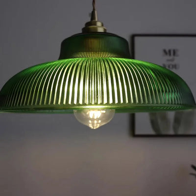 LED Vintage Green Glass Pendant Light – Classic Hanging Lamp for Living Room, Bedroom, and Dining Room