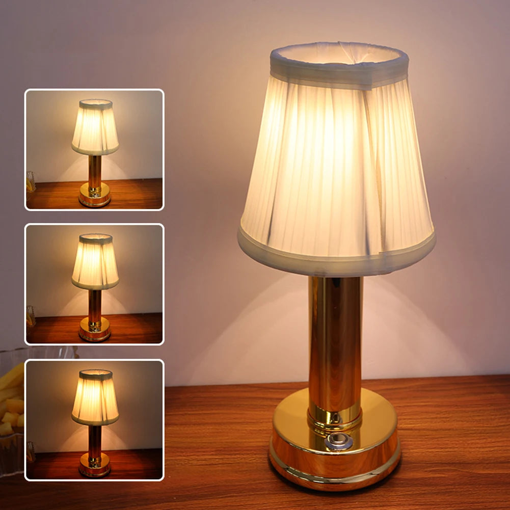 Retro Bar Table Lamp – USB Rechargeable, Touch Sensor Wireless LED Desktop Night Light for Restaurant & Coffee Table Decor
