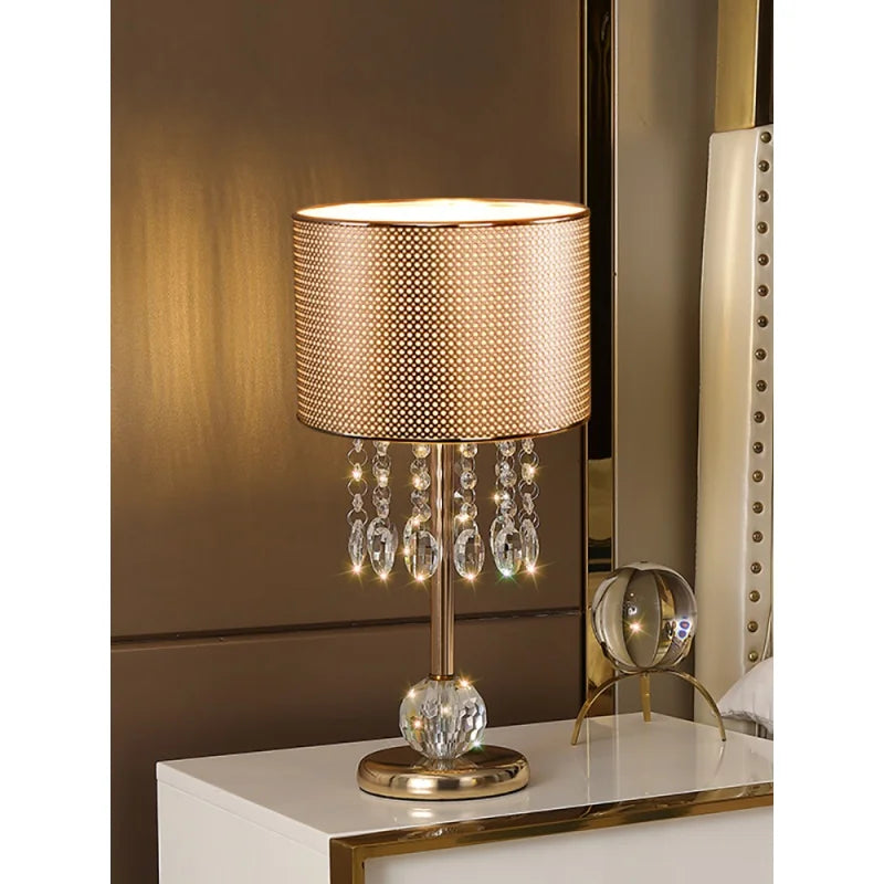 Luxury Crystal Love Golden Light Table Lamp – Touch Dimming & Remote Control for Bedroom, Living Room, Bedside