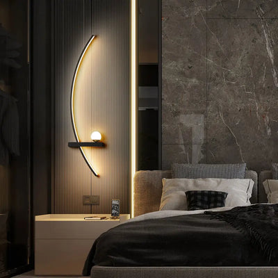 Nordic Modern Black Gold Wall Lamp: Elevate Your Living Space with Minimalist Elegance