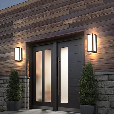 Extra Large LED Outdoor Wall Lamp with Motion Sensor - Waterproof IP65 Black Outdoor Lighting Fixture